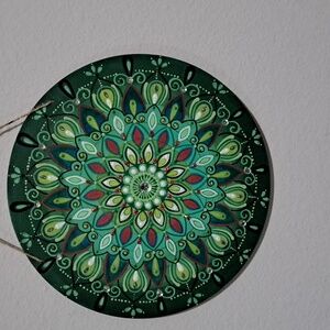 Mandala Wall Art Decor - Green and Red